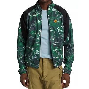 Kenzo Green Floral Track Jacket Zip Up Men’s Designer Jacket Large Queen Latifah